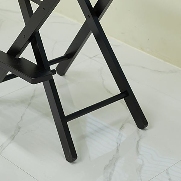 Industrial Backrest Arm Counter Stool Solid Wood Bar Stool with Canvas Cushion