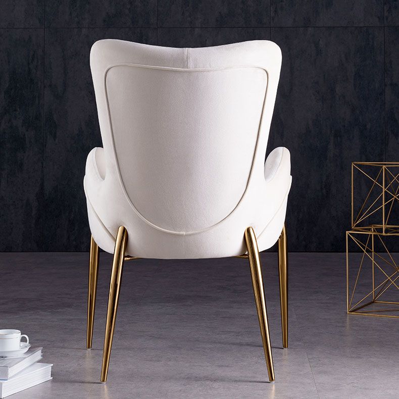 Silla de comedor de metal moderno, sillón lateral de terciopelo para uso en restaurantes