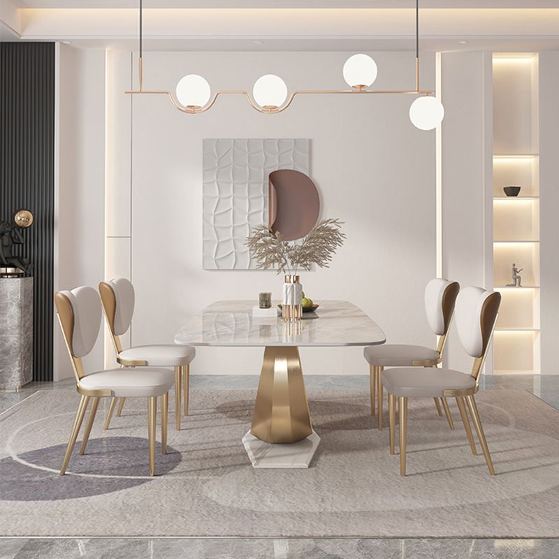 Luxury Sintered Stone Top Dining Set Rectangle 1/4/5/7/9 Pieces Dining Table with Chairs