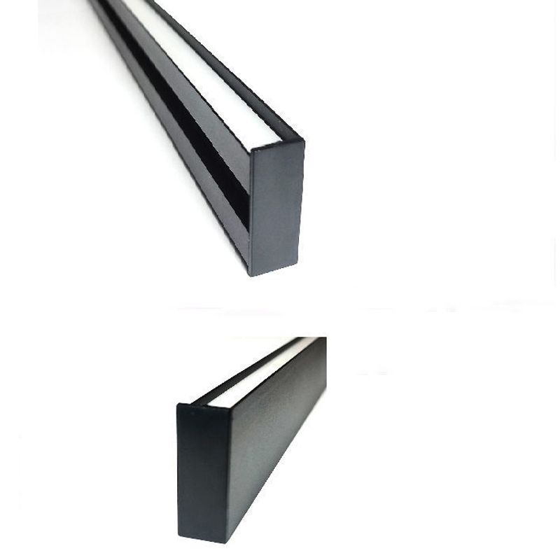 Simplicity Linear Sconce Light Metal 1 Light Wall Lamp in Black