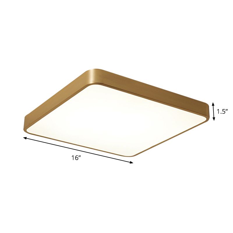 Vierkant/rond metalen inbouw moderne LED-messing plafondlamp voor slaapkamer