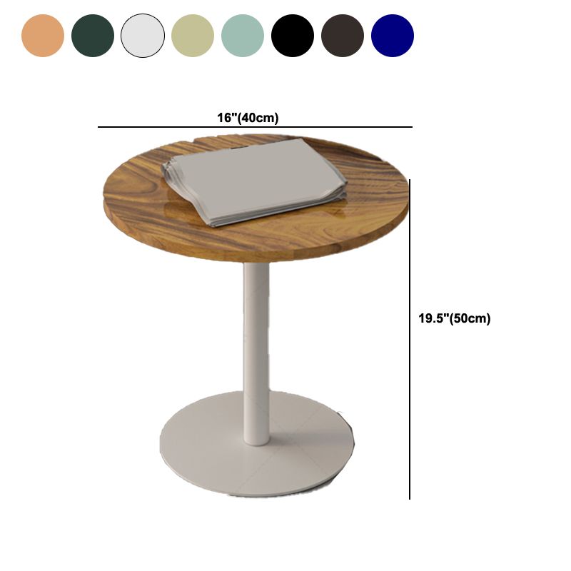 Round Pedestal End Table Minimalist Wood Side End Table for Living Room