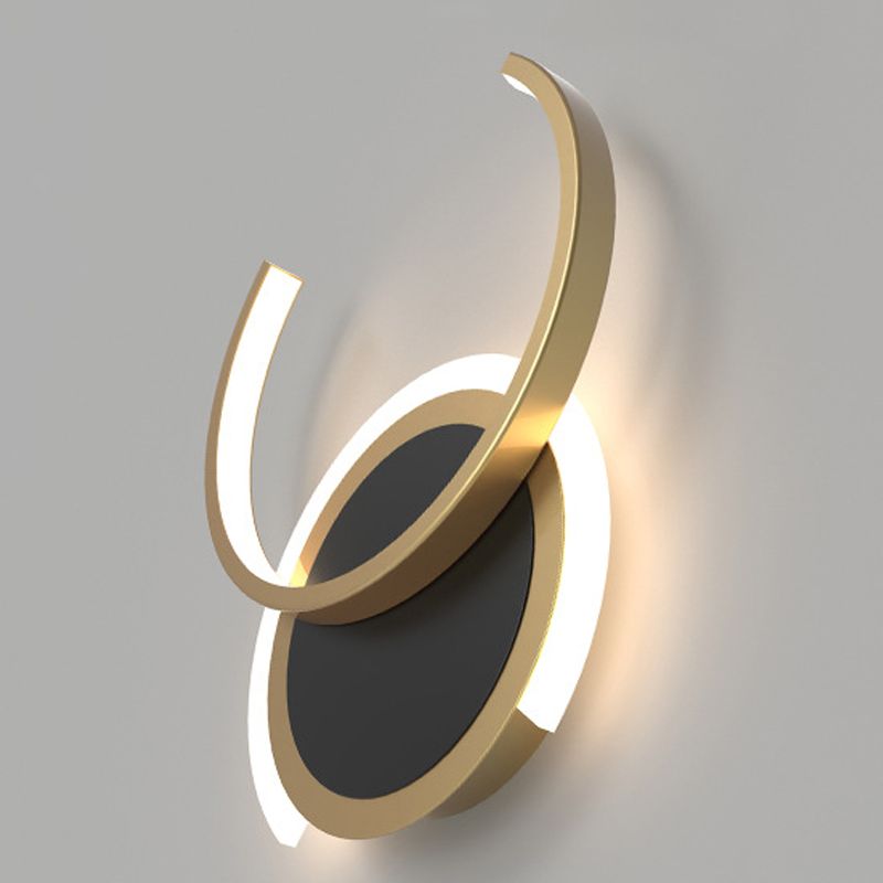 Nordic Modern Style Geometry Shade Wall Sconce Metal 2 Light Sconces in Black for Corridor