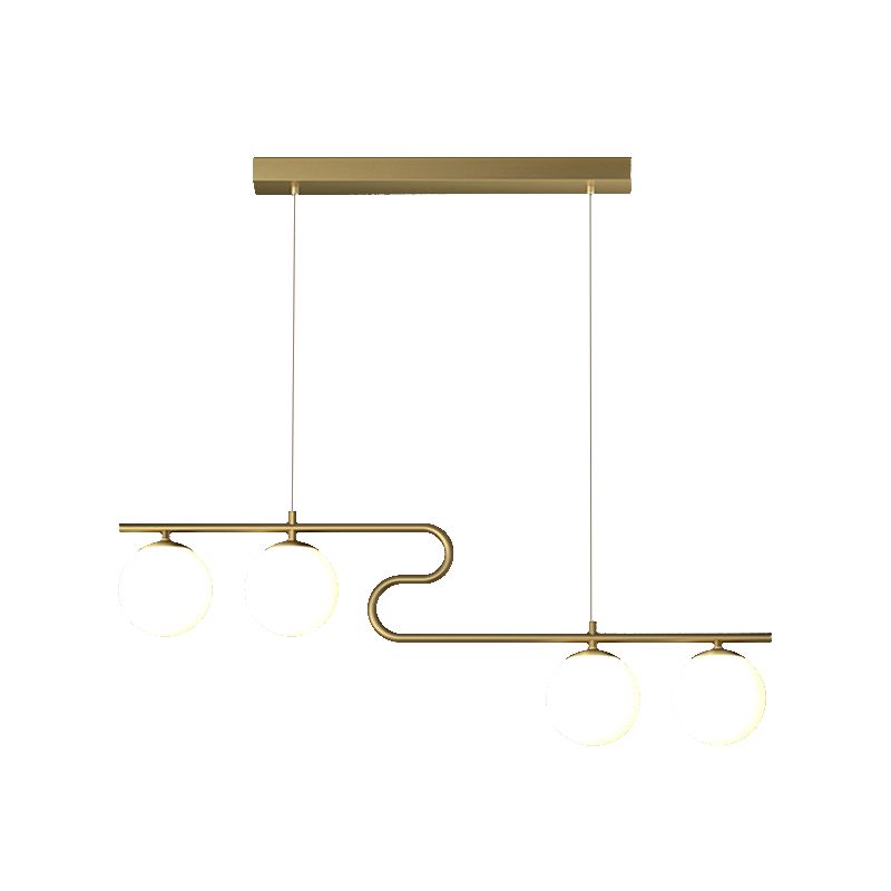 Modern Simple Hanging Lamp Glass Ball Shape Shade Island Light Fixture for Dining Table