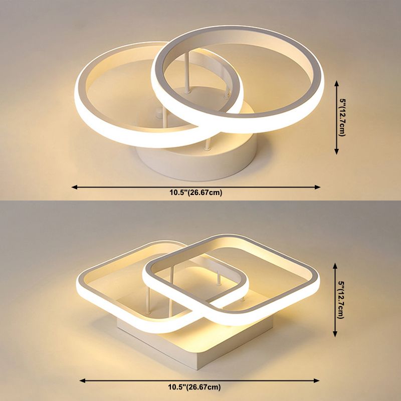 Moderne stijl 2-lichts plafondinbouwverlichting Geometrische metalen semi-led inbouwarmatuur