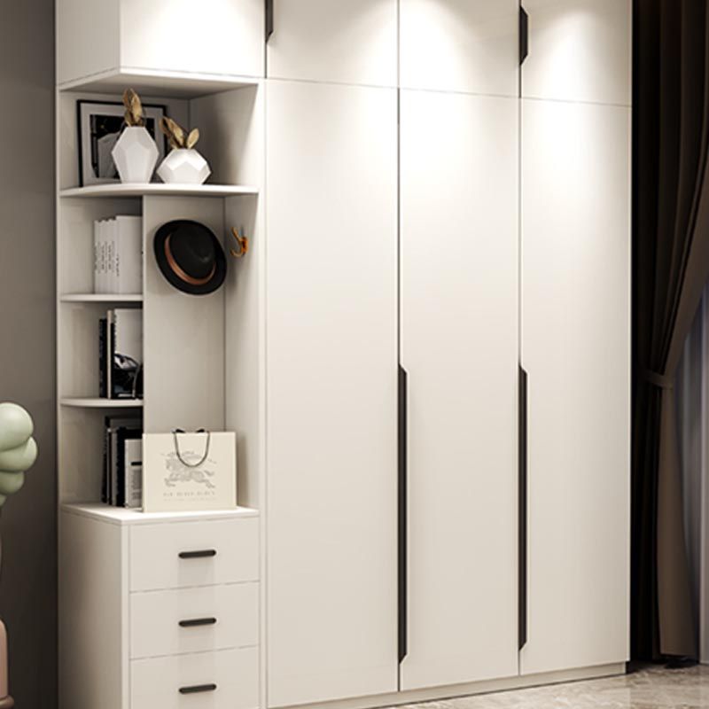 Manufactured Wood White Storage Cabinet Modern Style Cabinet for Bedroom