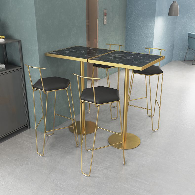 Modern Bar Table Dining Table with Pedestal Base for Kitchen Living Room