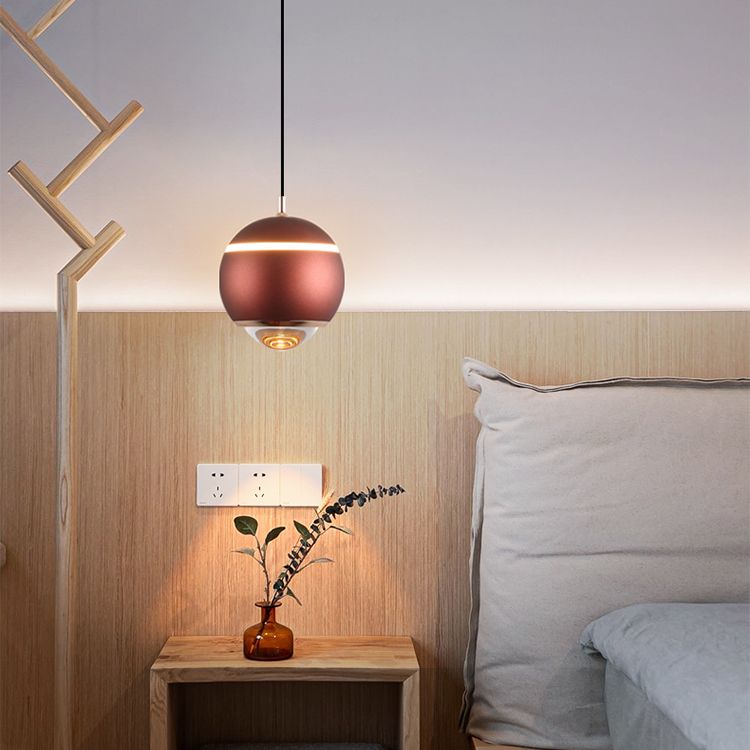 Eigentijdse stijl bolvormige vorm hanglamp metaal 1 lichthangende lamp