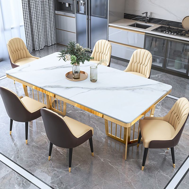 Dinner Room Luxury Dining Table Kitchen Metal Base Dining Table