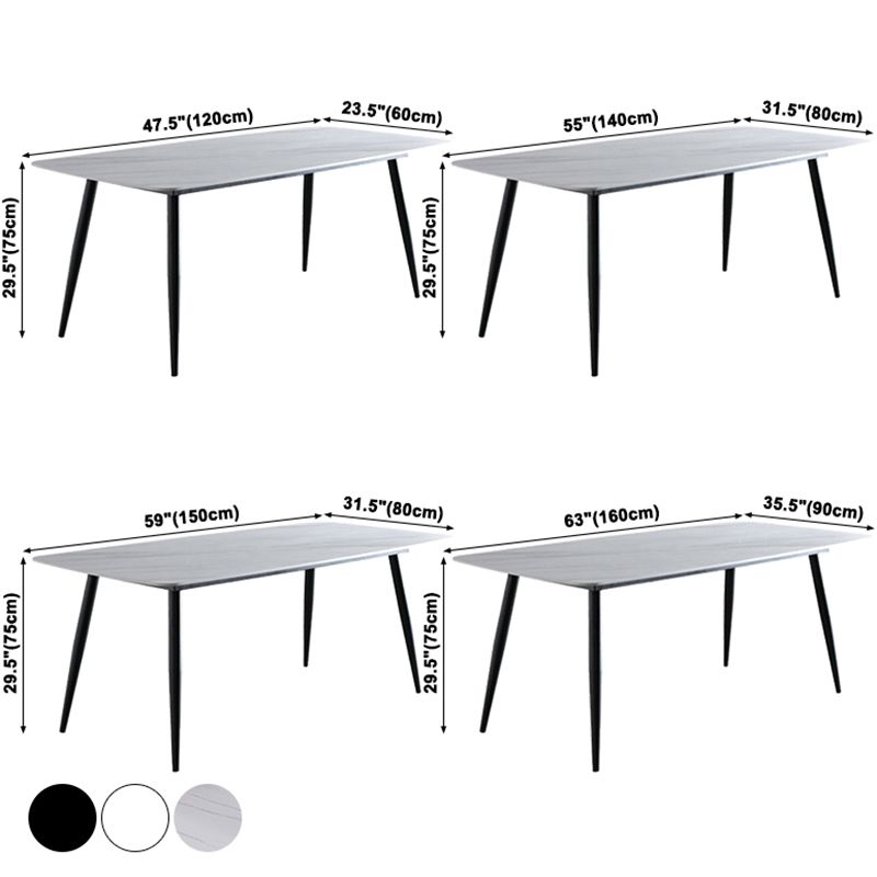 Hedendaagse gesinterde stenen top standaard eettafel rechthoek eettafel voor keuken