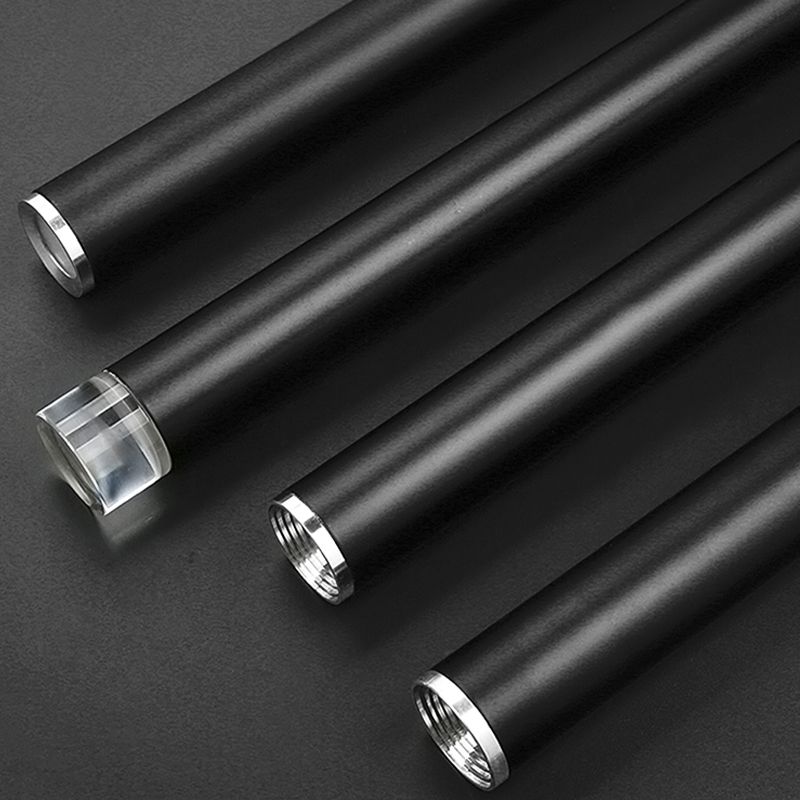 Cylindrical Shape Metal Hanging Lights Modern Style Hanging Light Fixtures in Black