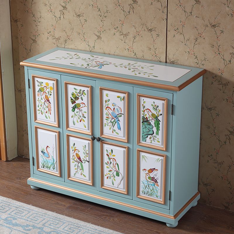 Industrial Rectangle Accent Cabinet Wood Knobs Cabinet with Doors