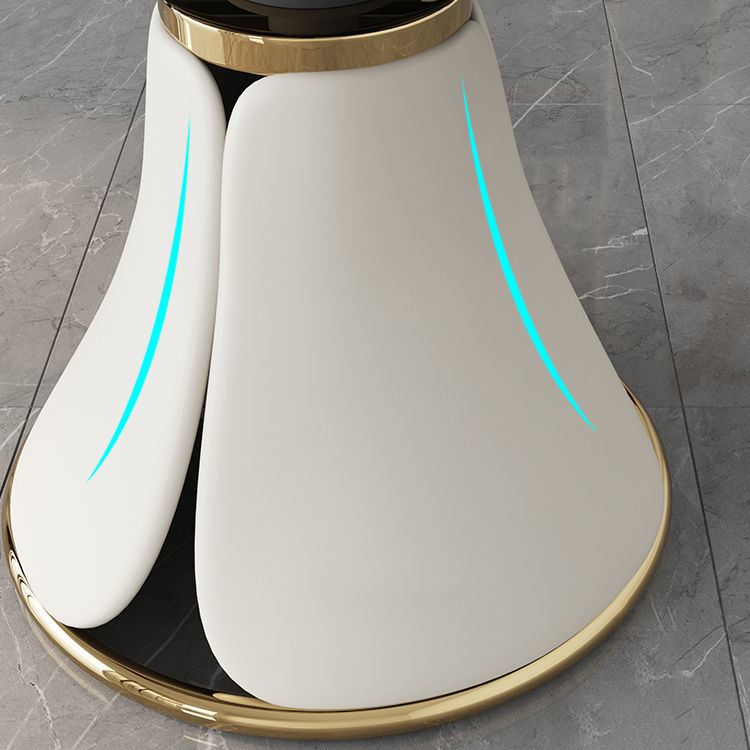 53'' Luxury Sintered Stone Dining Table Extendable Rectangle Table with Metal Pedestal