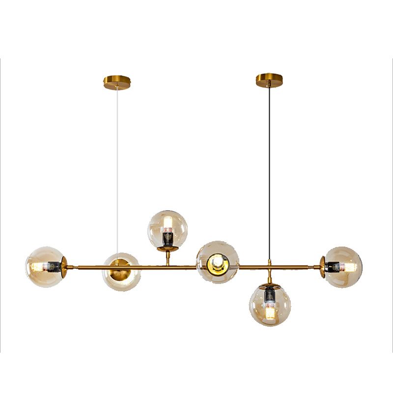 Spherical Shape Island Lights Modern Style Glass 6 Light Pendant Lighting Fixtures