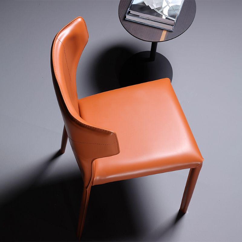 Contemporary Side Chair Wingback Metal Dining Chair for Indoor