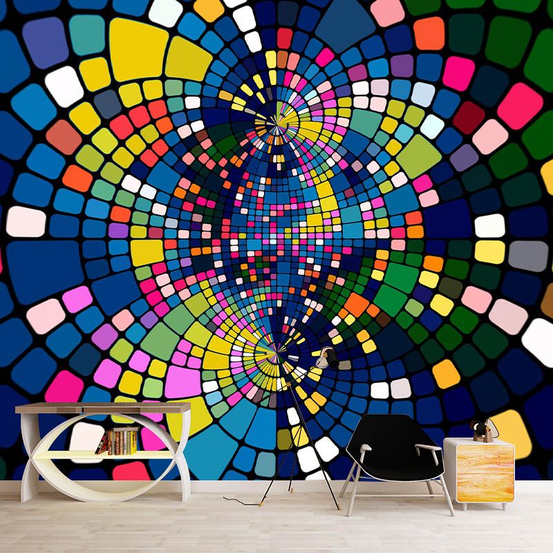 Geometric Illustration Pattern Mildew Wall Mural Horizontalt for Living Room