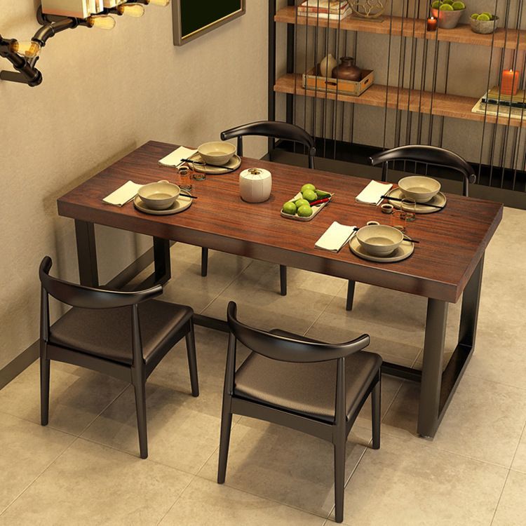 Industrial Wood Rectangle Table Set 1/2/5 Pieces Dining Set for Kitchen