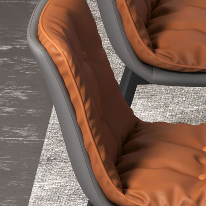 Imitación de cuero del estilo industrial que cena la silla sólida sin brazos de la parte posterior de las sillas