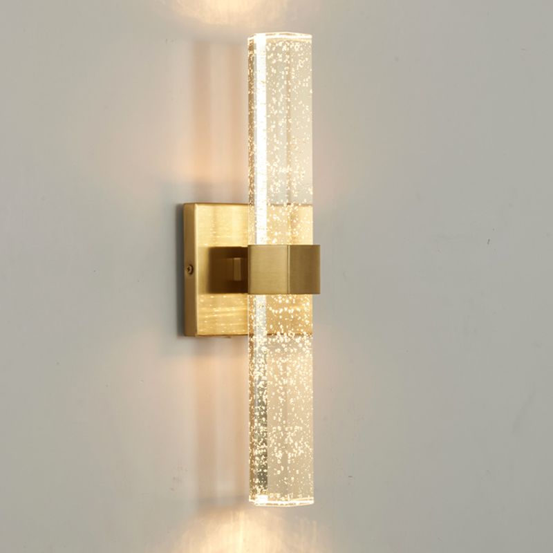 Lineare 2 Leichter Wandleuchten moderner Kristallwandmontageleuchte in Gold