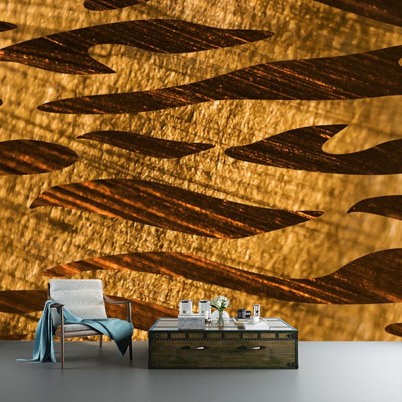 Contemporary Foil Wall Paper Mural for Home Personalized Wall Covering in Bright Color