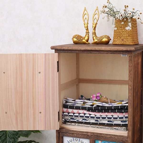 Bedroom Nautical Vertical Storage Chest Wooden Chest with Drawers