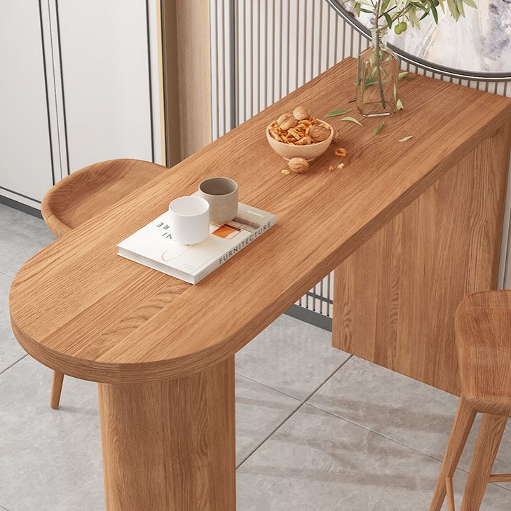 Industrial 41.3"H Bar Table Brown Wood Specialty Top Bistro Table for Living Room