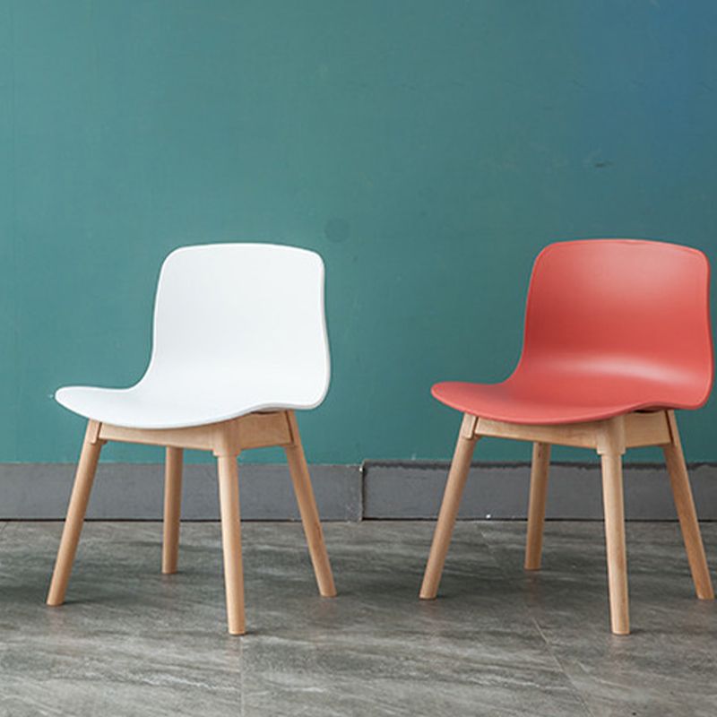 Natural Beech Legs Side Chair Scandinavian Armless Dining Chairs