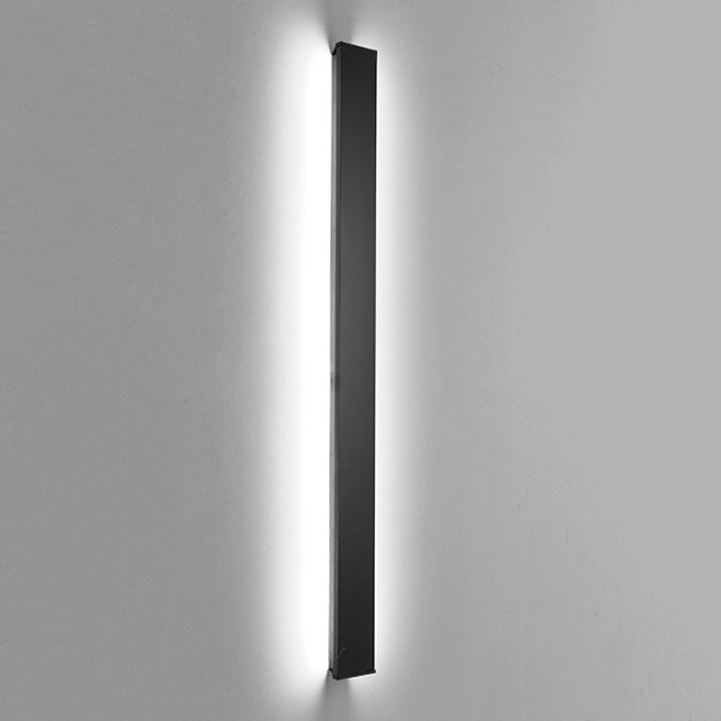 Metal Linear Shade Wall Sconce Modern Style 1- Light Wall Mount Light in Black