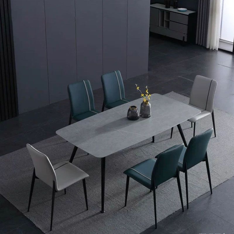 Rectangle Stone Top Dining Table Contemporary Dining Table with 4 Legs