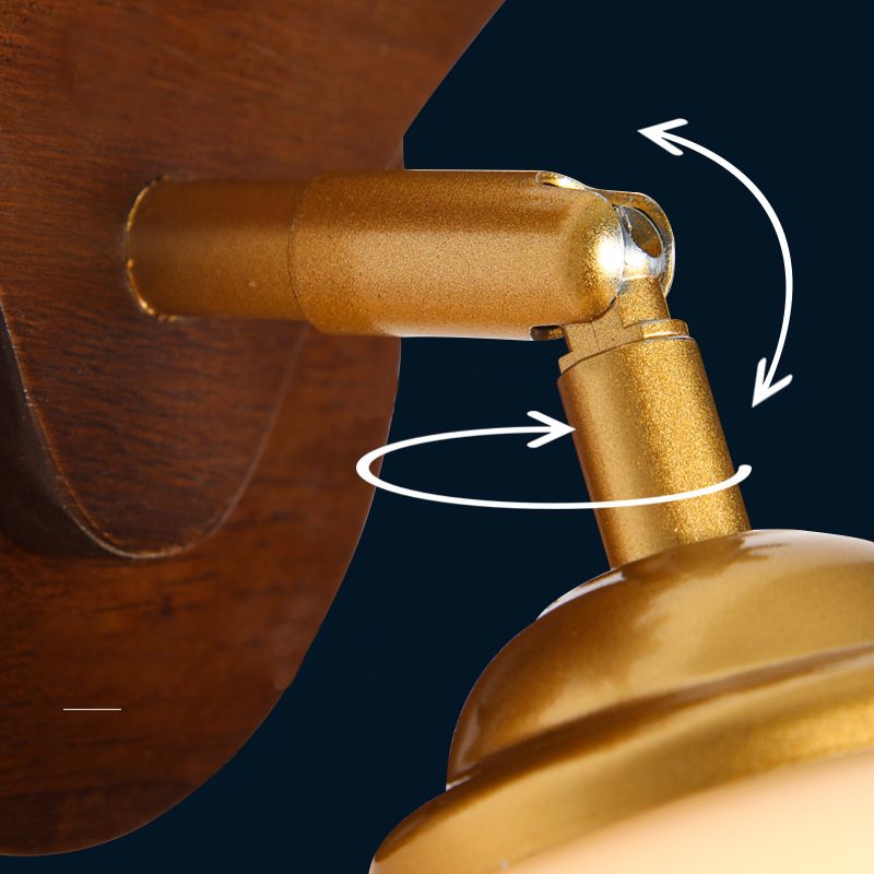 Sitting Room One Head Wall Sconce Contemporary Log and White Glass Wall Mounted Light Fixture