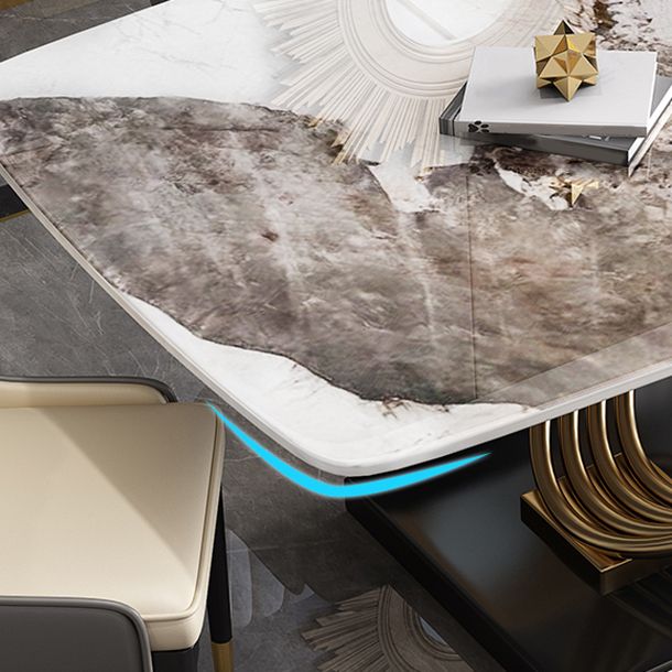 Mesa de comedor rectangular de lujo tradicional muebles de acero inoxidable para interiores