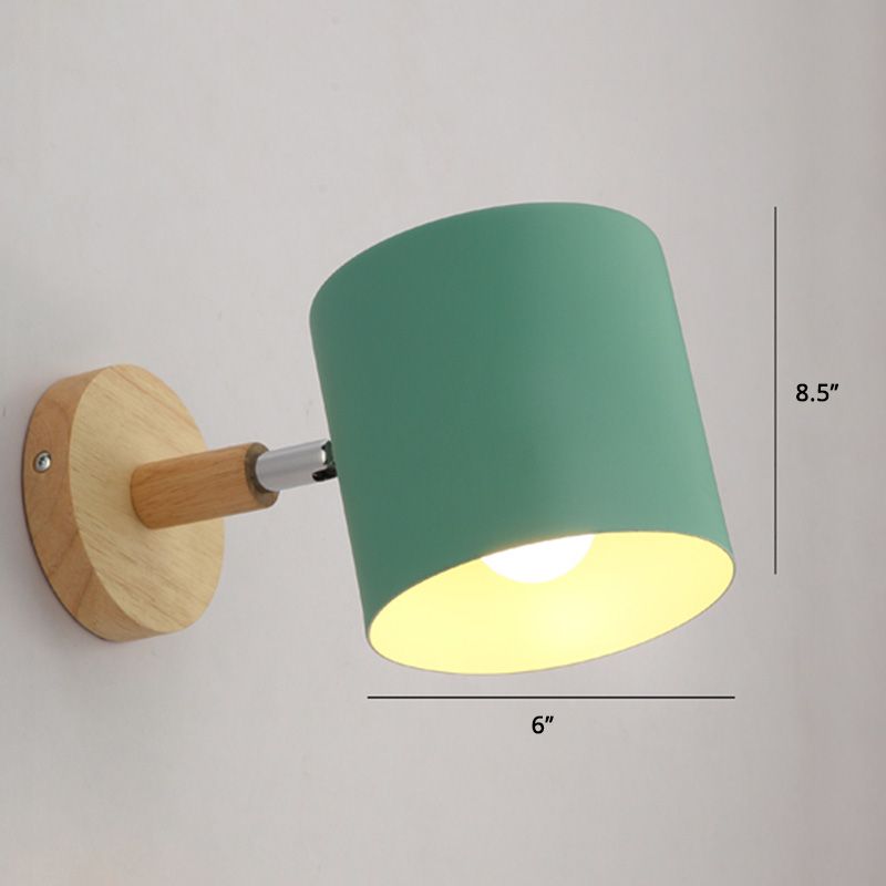 Rotatable Schatten Metall Wand montiert Lesen leichter Makkaronstil 1-Licht-Wandlampe für Schlafzimmer