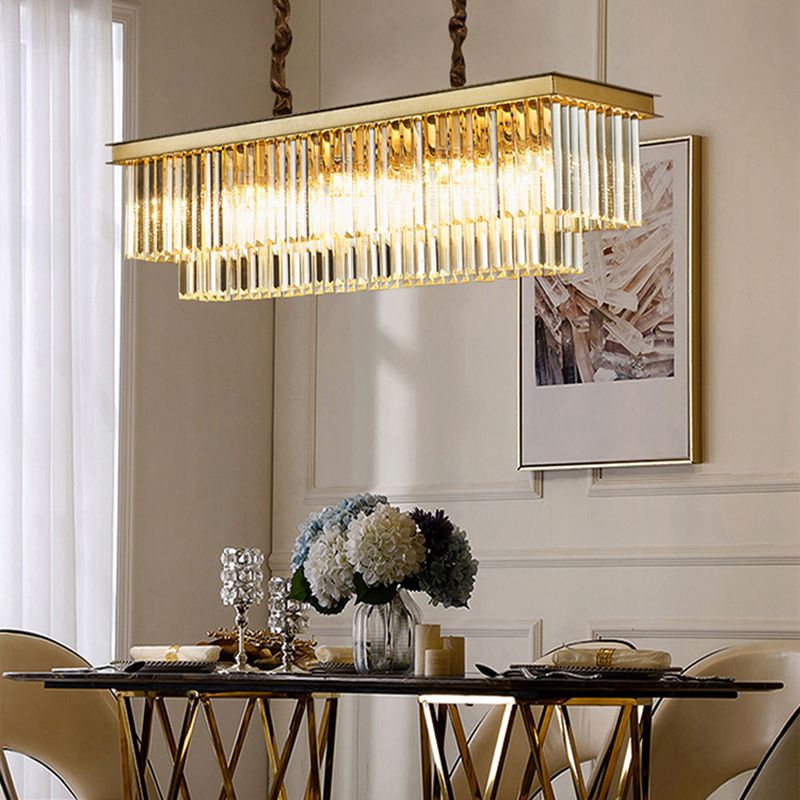 Modern Style Geometric Island Light Fixtures Crystal Island Pendants for Kitchen Island