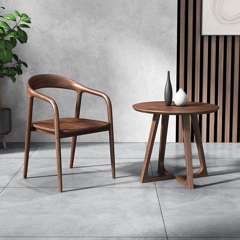 Table à manger ronde de style moderne, couleur bois, table fixe en frêne massif