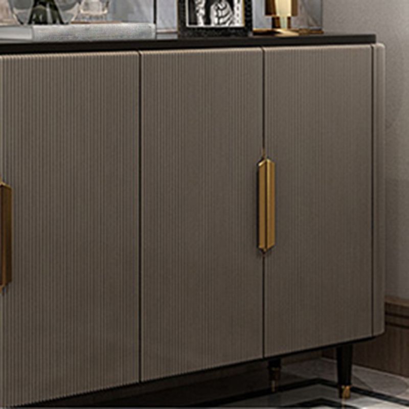 Modern Standard Accent Cabinet Wood Bar Pulls 4 - Doors Cabinet