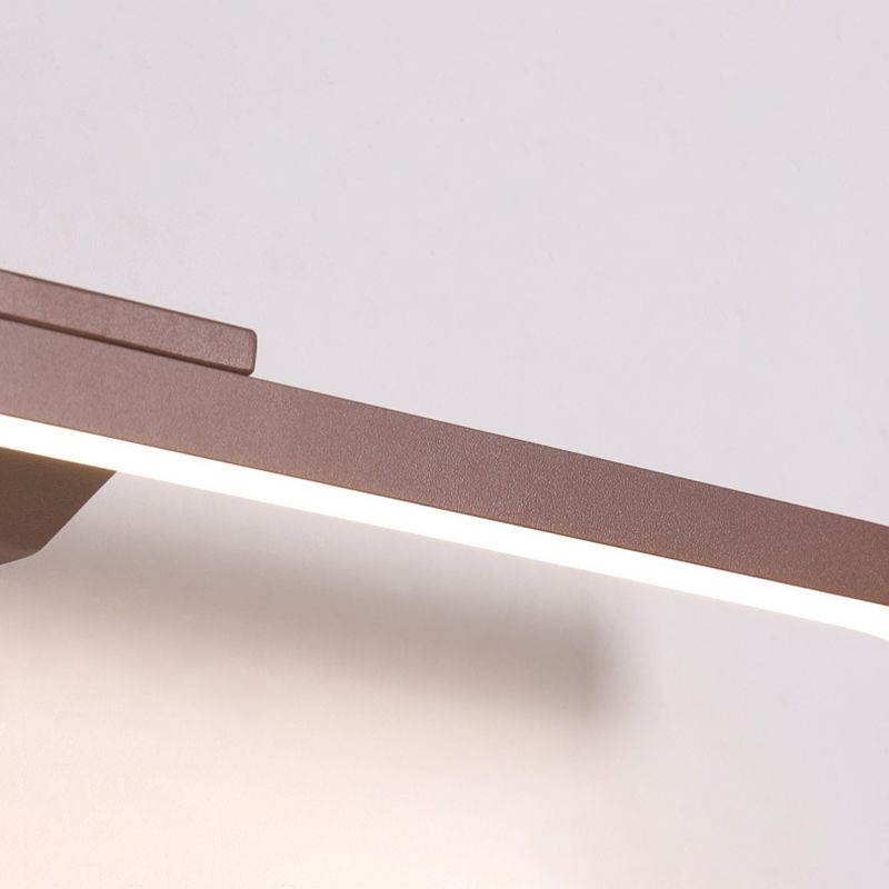 Straight Wall Sconce Lighting Simplicity Acrylic LED Bathroom Sconce Light Fixture in Coffee