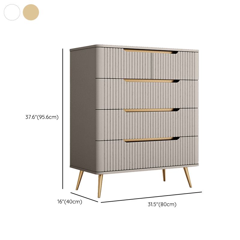 Glam Bedroom Engineered Wood Storage Chest Vertical Chest with Drawers