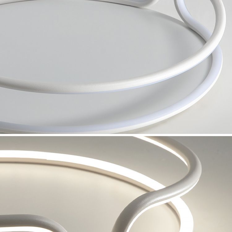 Circle Ceiling Mounted Light Modern Style Metal LED White Ceiling Light Fixture