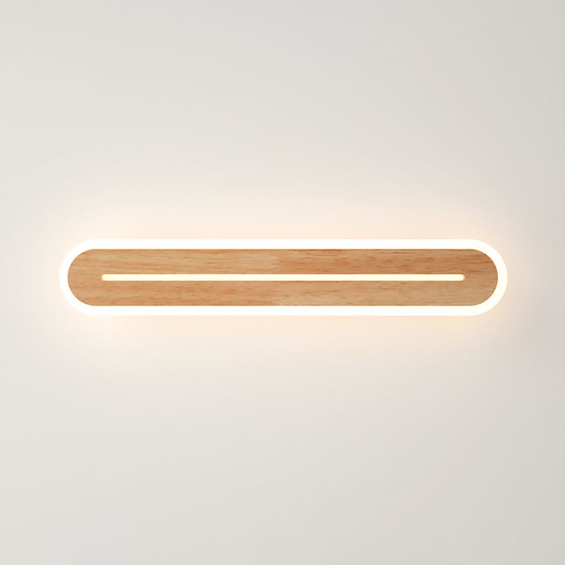 Luci da parete di vanità lineari Vintage Modern Simplicity Speccone parete in legno per bagno