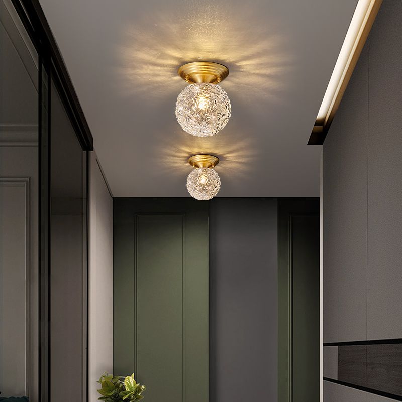 Modern Style Spherical Shape Ceiling Light Glass 1 Light Ceiling Light for Restaurant