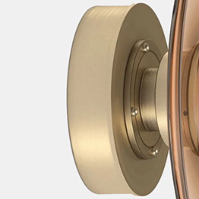 Minimalist 1 - Light LED Wall Mount Round Iron and Glass Wall Sconce in Gold / Black