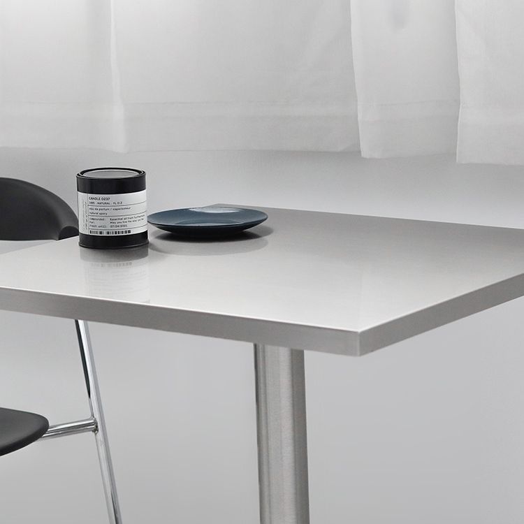 Industrial Silver Counter Height Table Metal Pedestal Bar Table