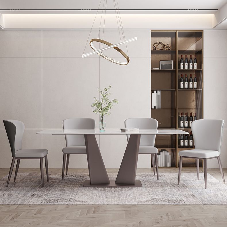 Modern Style Rectangle Sintered Stone Dining Table Set 1/4/5/7 Pieces Dining Set