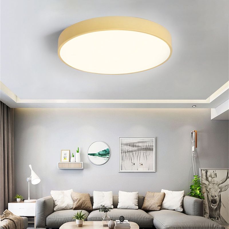 1-Light Round Shade Flush Mount Modern Simple Style Flush Mount Ceiling Light Fixtures