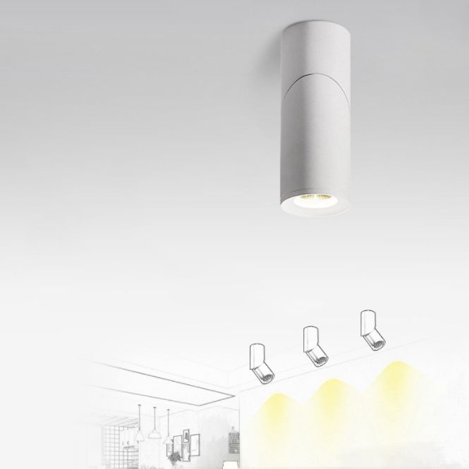Spot encastré tubulaire en aluminium nordique pour salon, plafonnier LED