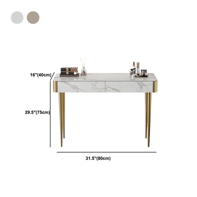 Luxurious Vanity Makeup Dressing Table Stool Set with 2 Drawers