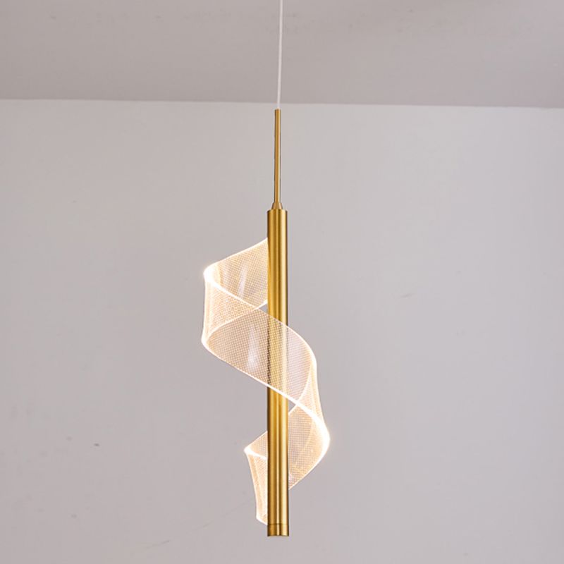 Modern Artistic LED Pendant Light Aluminium Linear Hanging Lamp with Acrylic Shade