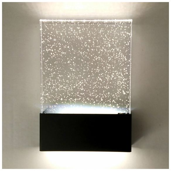 Blasenkristall Rechteck LED Leuchter Leuchte moderne 1 helle schwarz/weiße Wandleuchte für Wohnzimmer Hotel
