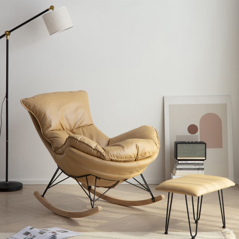 Modern Rocking Chair Upholstered Button-Tufted Glider for Living Room