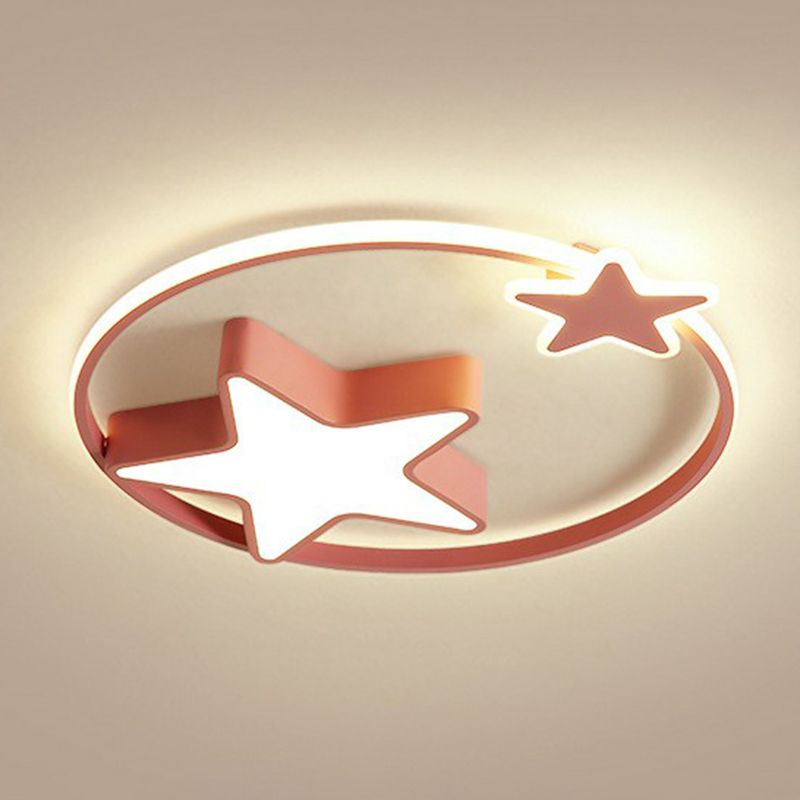 Nordic ster- en ringvormige inbouwverlichting metalen kinderkamer LED-inbouwarmatuur